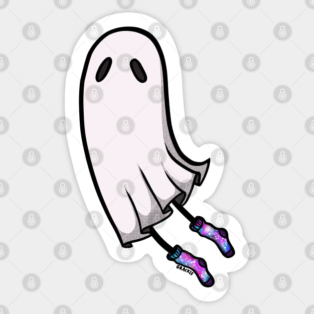 Galaxy Socks Ghost Sticker by Jan Grackle